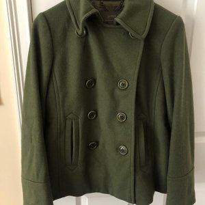 J. Crew 100% Wool Green size 6 Peacoat by Nello Gori